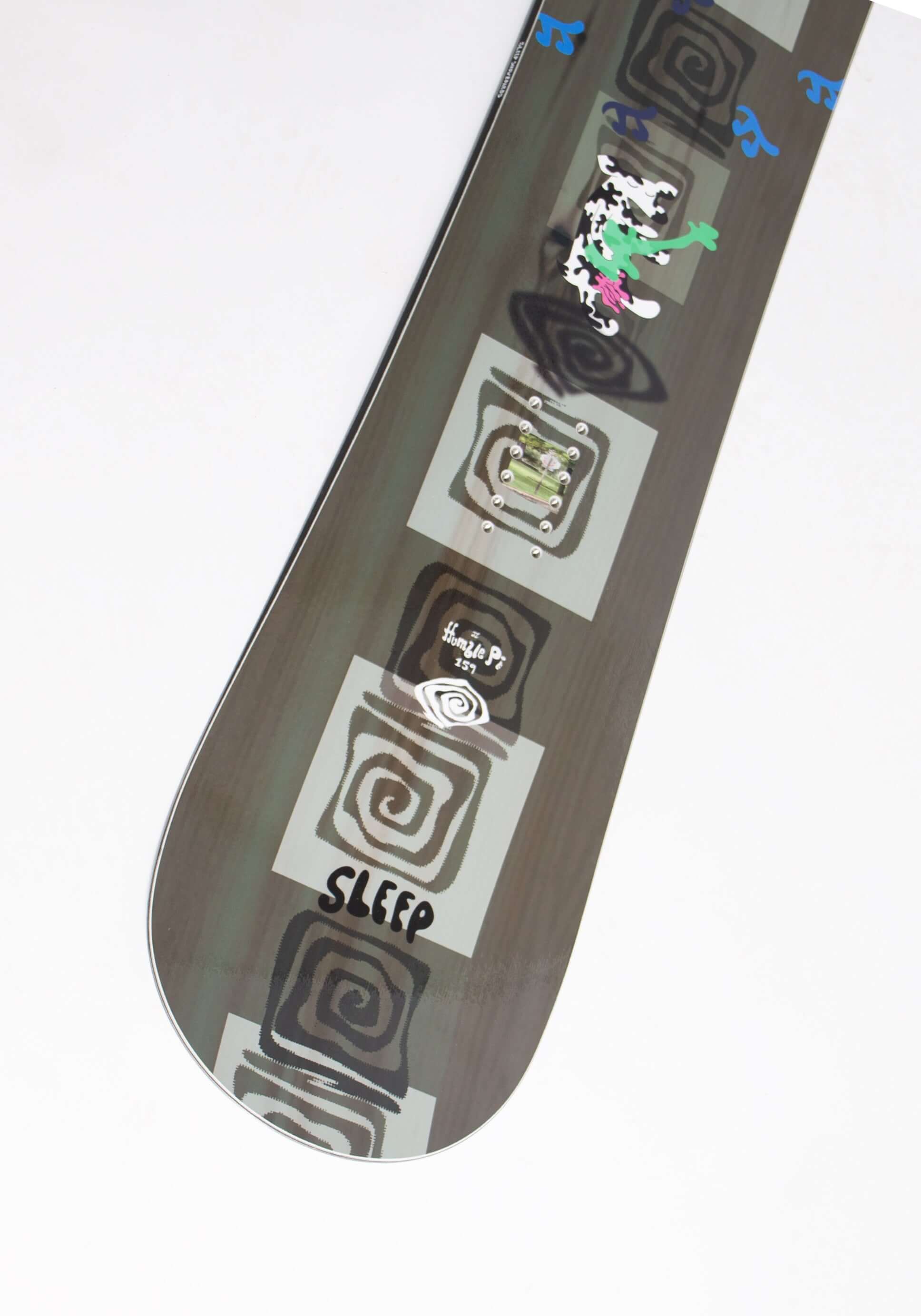 Sleep Humble Pi Snowboard 159 top design featuring abstract patterns and logo detailing.