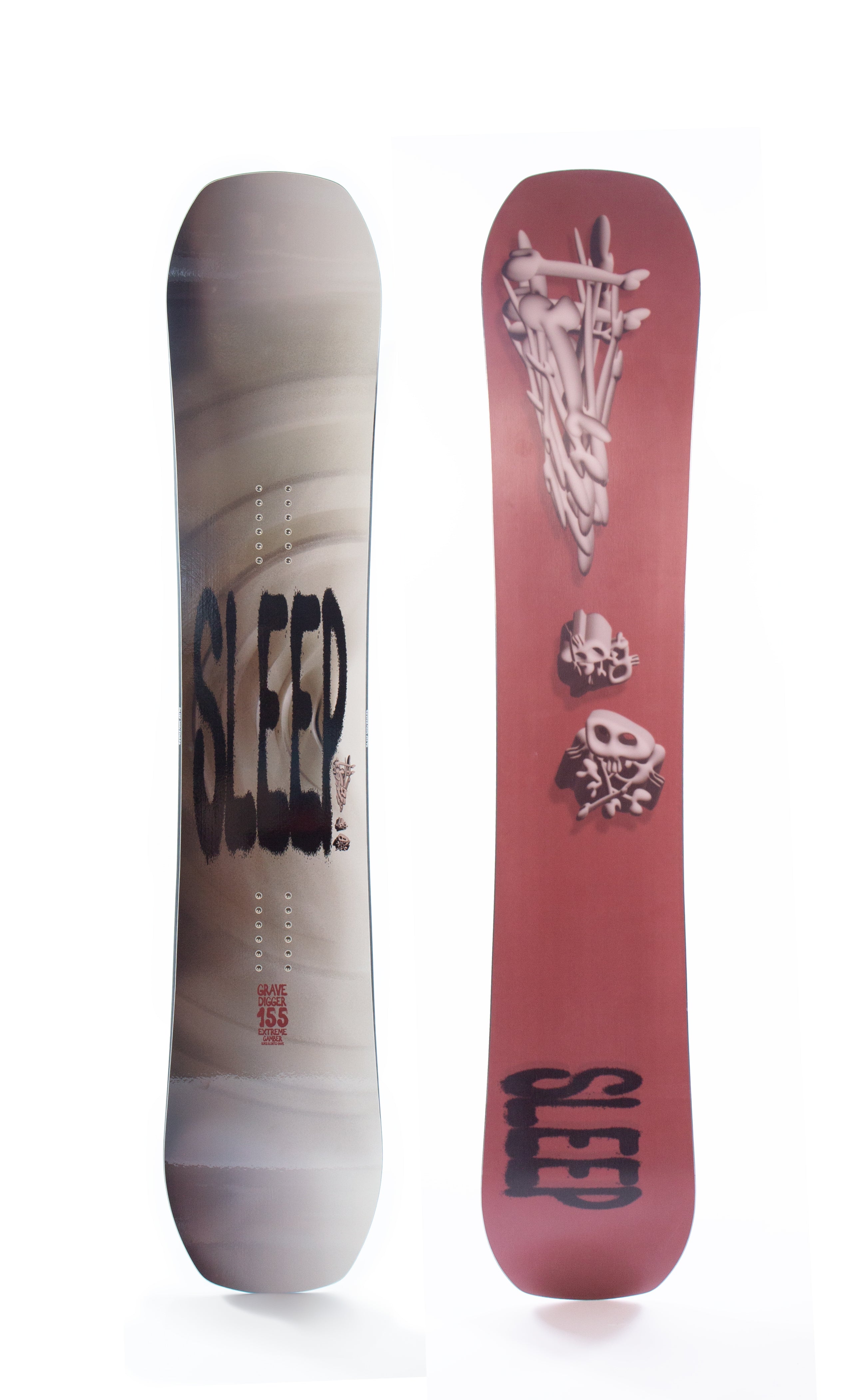 Sleep Grave Digger Snowboard 155, all-mountain twin-tip with xTREME Camber™ and Triple Powered™ Core for freestyle performance.