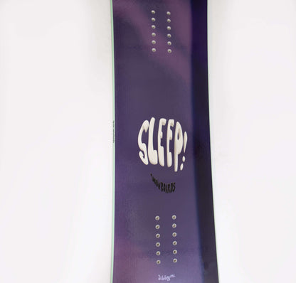 "Sleep Jibby Snowboard 141 with playful twin-tip design and sleek graphic"