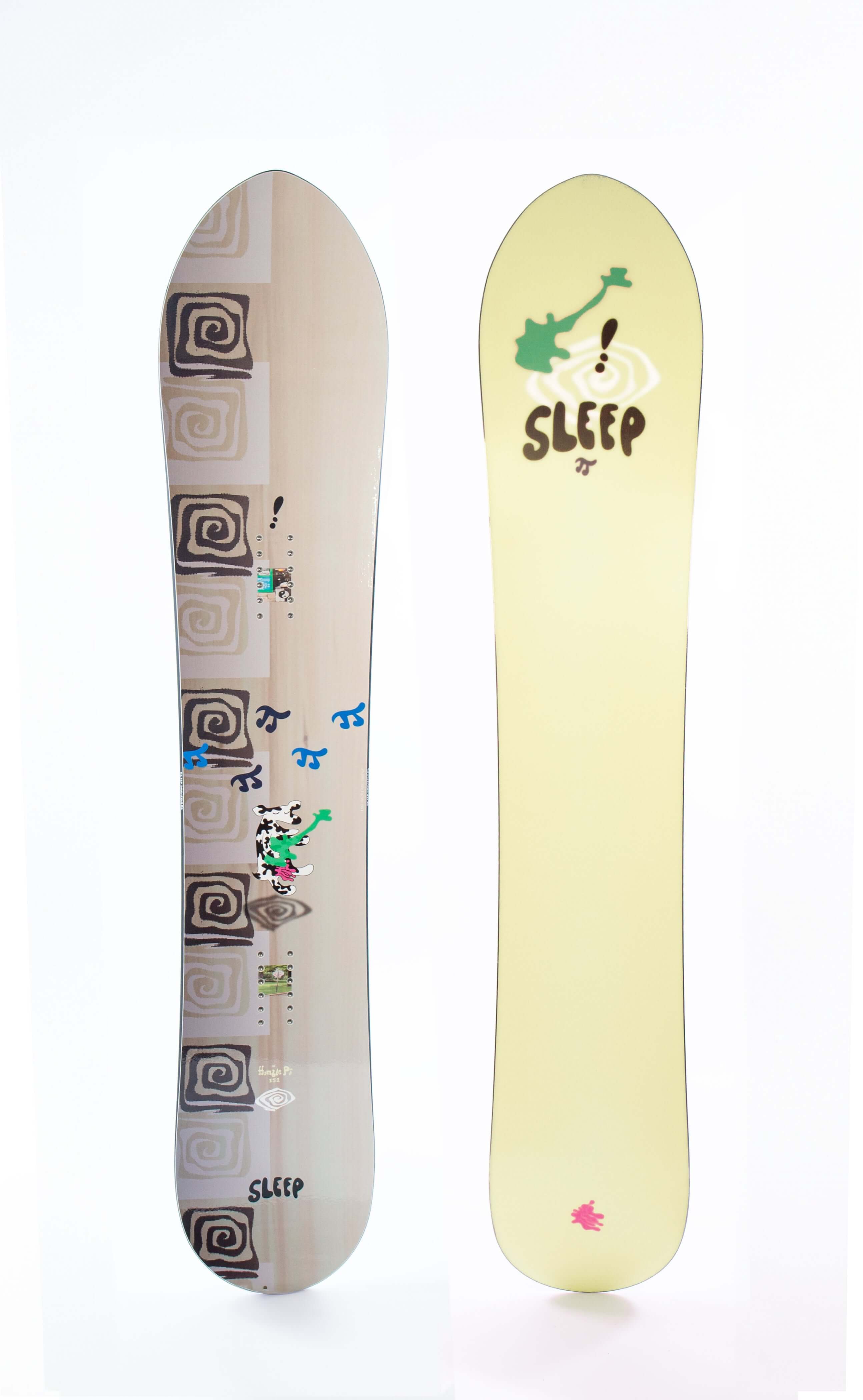 Sleep Humble Pi Snowboard 152 with unique design and MegaPow shape for precision and flow.